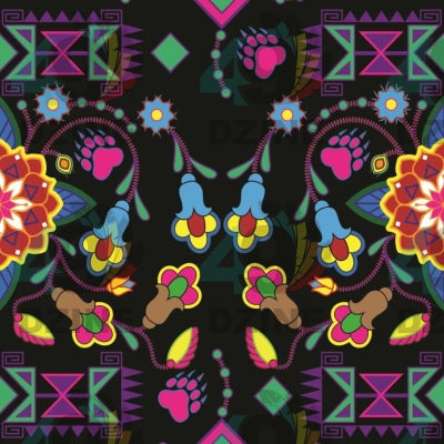 Floral and Geomteric Dance - 04 Satin Fabric 49DzineStore 