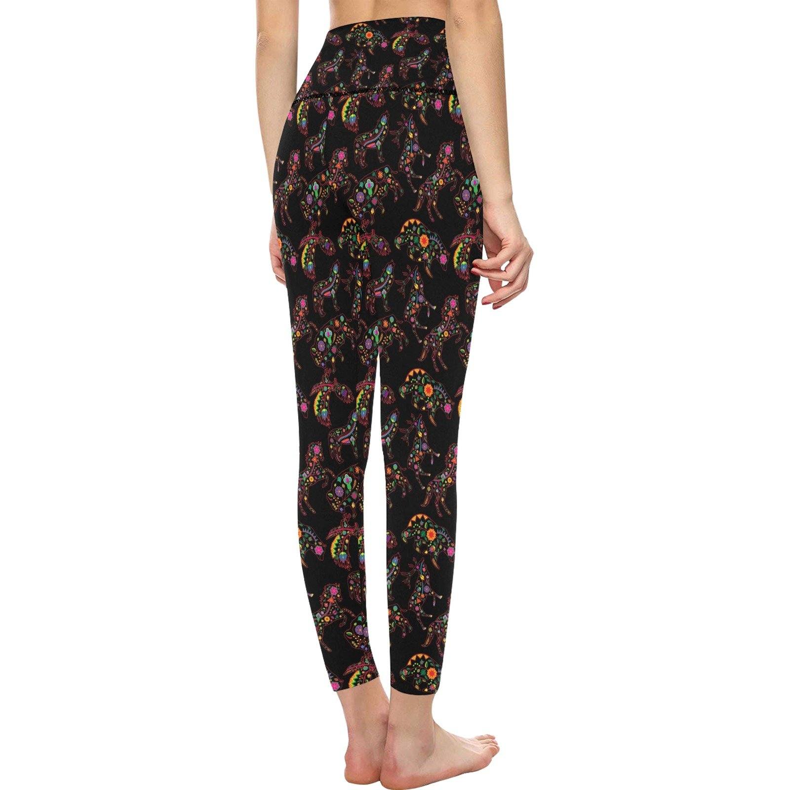 Floral Animals All Over Print High-Waisted Leggings (Model L36) High-Waisted Leggings (L36) e-joyer 