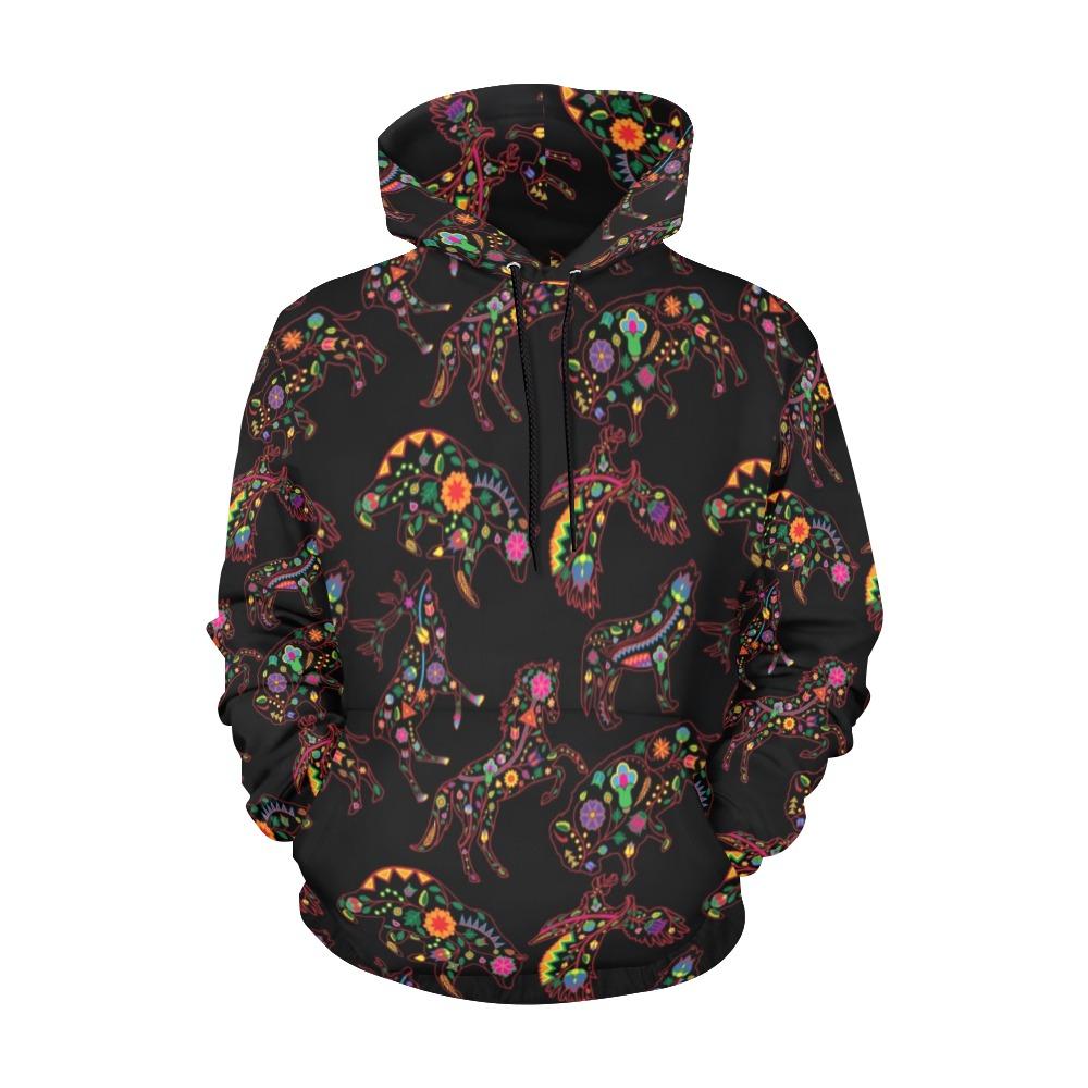 Floral Animals All Over Print Hoodie for Women (USA Size) (Model H13) All Over Print Hoodie for Women (H13) e-joyer 