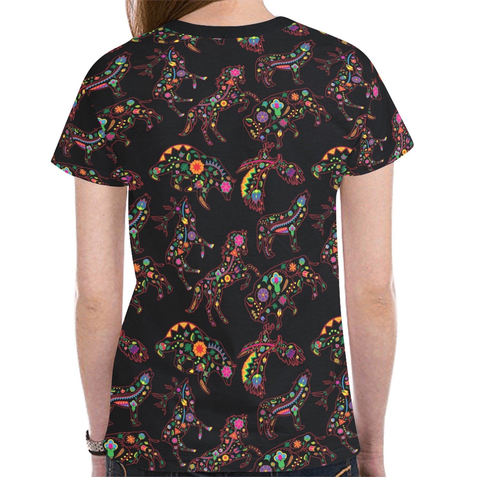 Floral Animals New All Over Print T-shirt for Women (Model T45) tshirt e-joyer 
