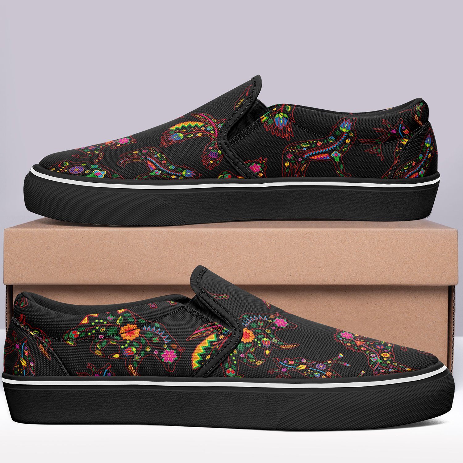 Floral Animals Otoyimm Kid's Canvas Slip On Shoes otoyimm Herman 