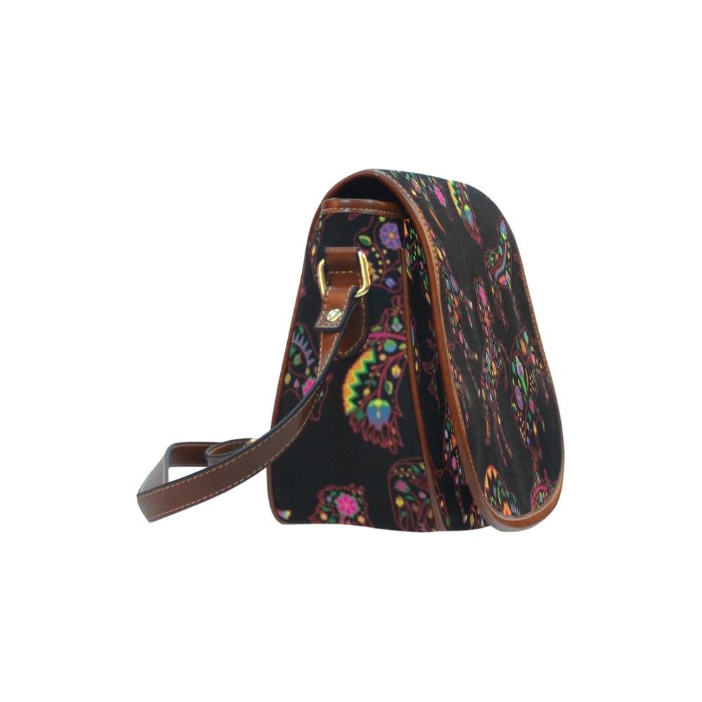 Floral Animals Saddle Bag/Small (Model 1649) Full Customization bag e-joyer 