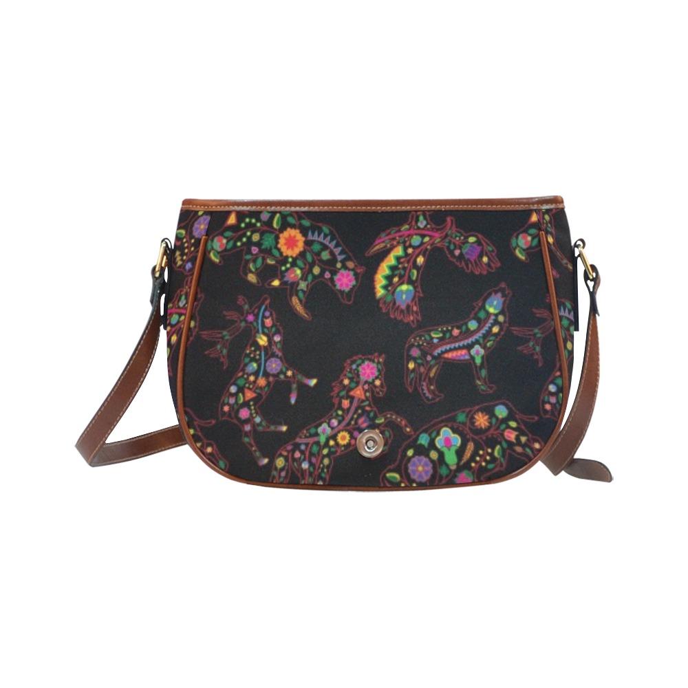 Floral Animals Saddle Bag/Small (Model 1649) Full Customization bag e-joyer 