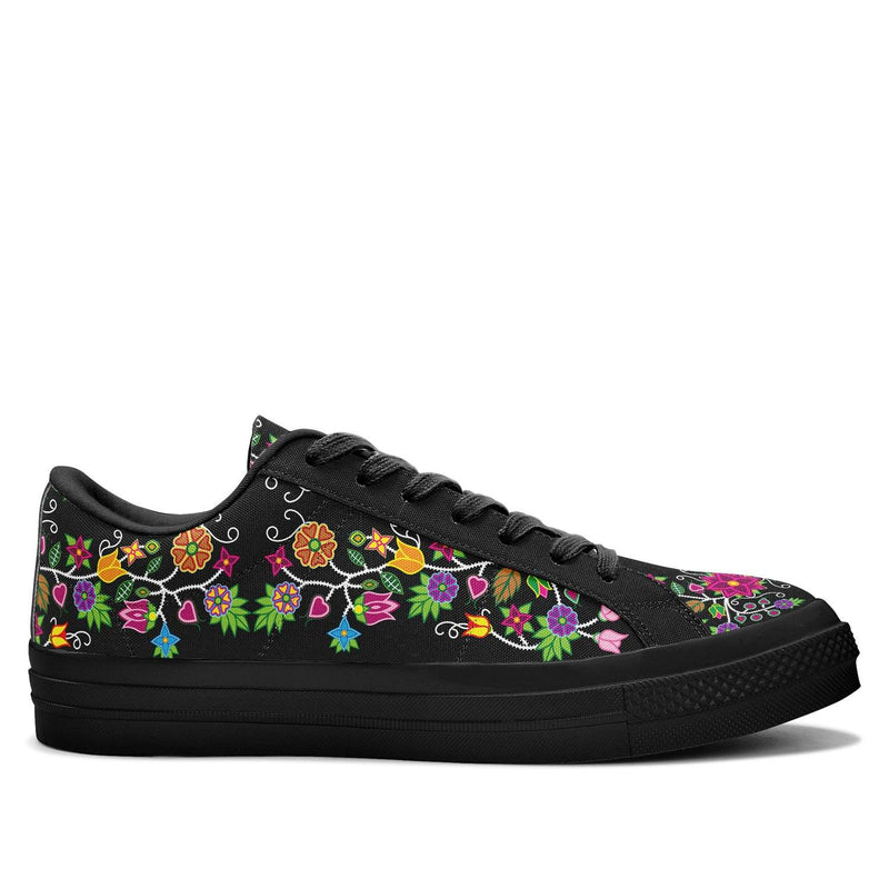Blue Floral Amour Aapisi Low Top Canvas Shoes Black Sole