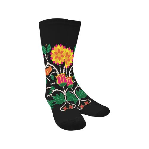 Floral Beadwork-03 Trouser Socks Socks e-joyer 