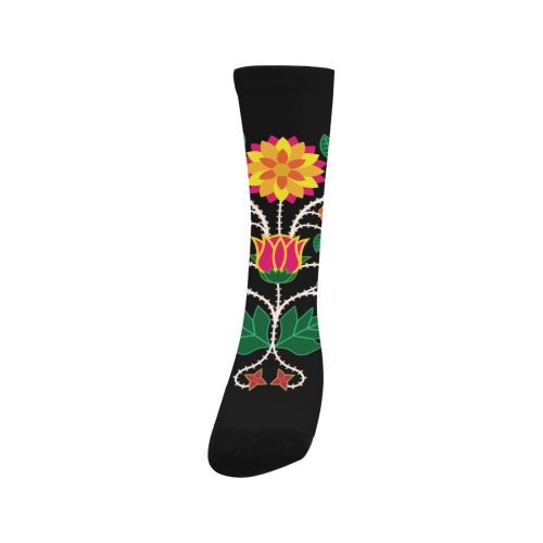 Floral Beadwork-03 Trouser Socks Socks e-joyer 
