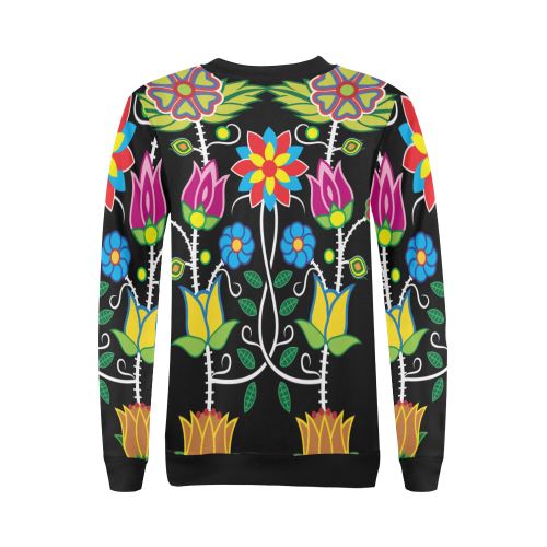 Floral Beadwork-04 All Over Print Crewneck Sweatshirt for Women (Model H18) Crewneck Sweatshirt for Women (H18) e-joyer 