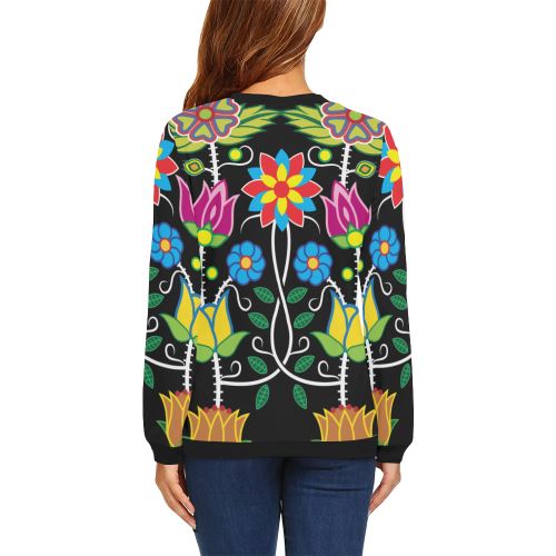Floral Beadwork-04 All Over Print Crewneck Sweatshirt for Women (Model H18) Crewneck Sweatshirt for Women (H18) e-joyer 