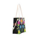 Beaded Blue Nouveau Clover Canvas Tote Bag