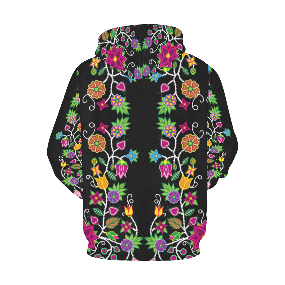 Floral Beadwork All Over Print Hoodie for Women (USA Size) (Model H13) Hoodie e-joyer 