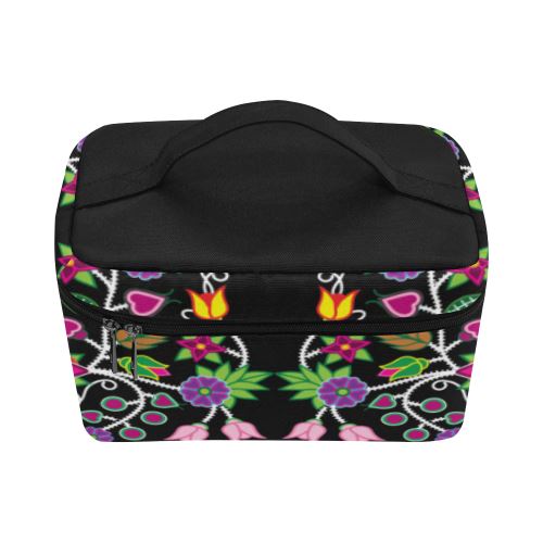 Floral Beadwork Cosmetic Bag/Large (Model 1658) Cosmetic Bag e-joyer 