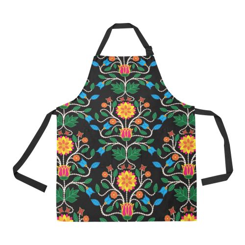 Floral Beadwork Four Clans All Over Print Apron All Over Print Apron e-joyer 