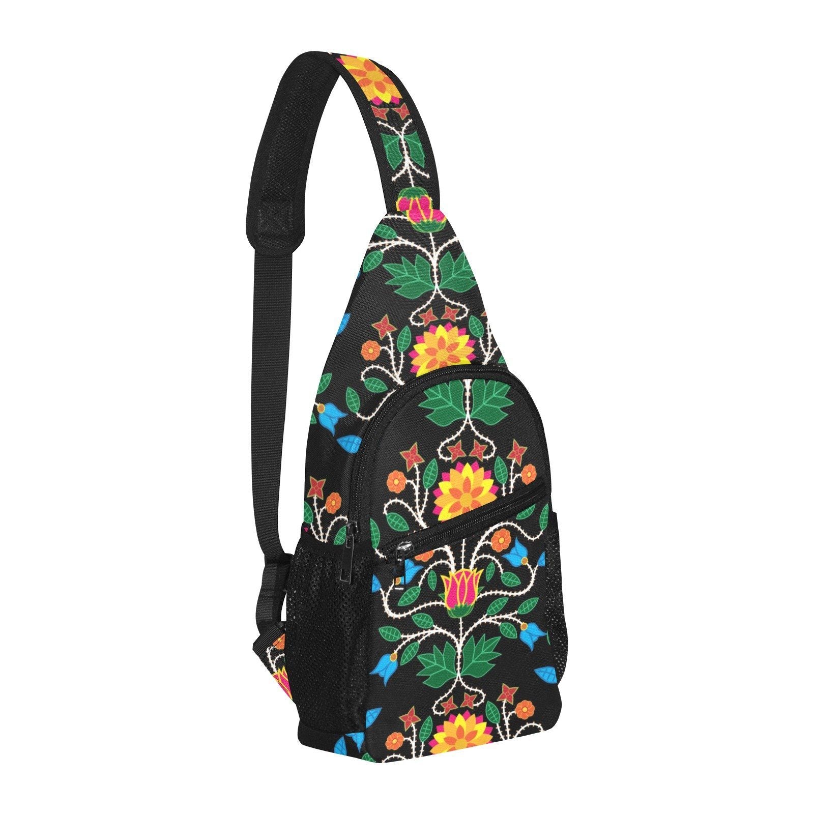 Floral Beadwork Four Clans All Over Print Chest Bag (Model 1719) All Over Print Chest Bag (1719) e-joyer 