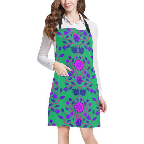 Floral Beadwork Four Clans Deep Lake All Over Print Apron All Over Print Apron e-joyer 