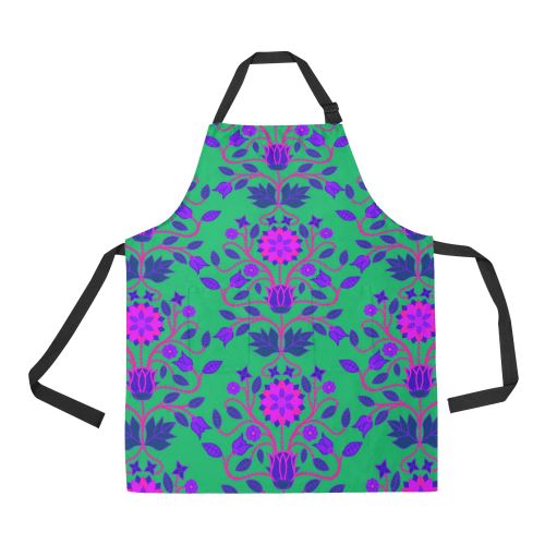 Floral Beadwork Four Clans Deep Lake All Over Print Apron All Over Print Apron e-joyer 