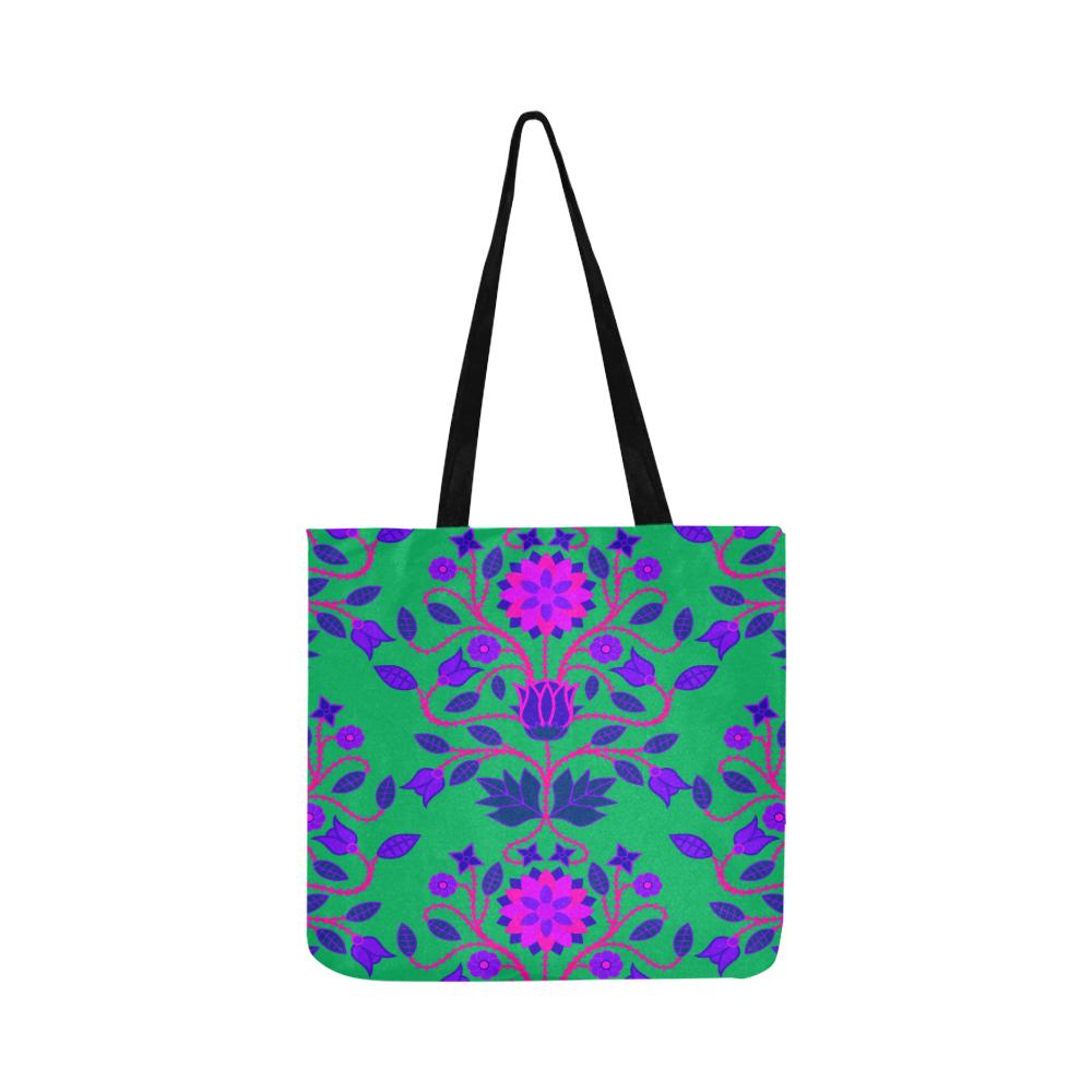 Floral Beadwork Four Clans Deep Lake Reusable Shopping Bag Model 1660 (Two sides) Shopping Tote Bag (1660) e-joyer 