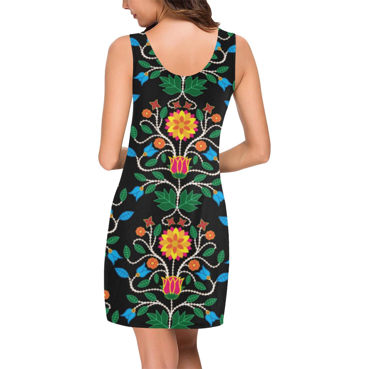 Floral Beadwork Four Clans IkstsÃ­miwa Vest Dress (Model D06) Medea Vest Dress (D06) e-joyer 