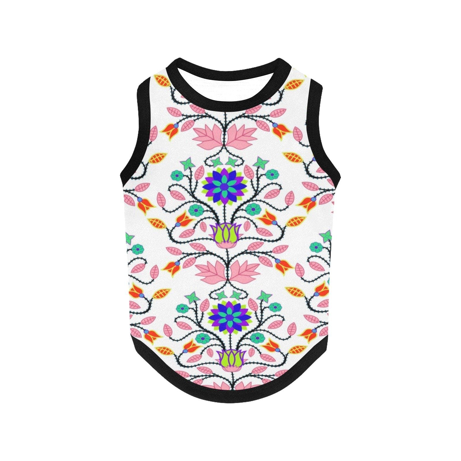 Floral Beadwork Four Clans White All Over Print Pet Tank Top Pet Tank Top e-joyer 