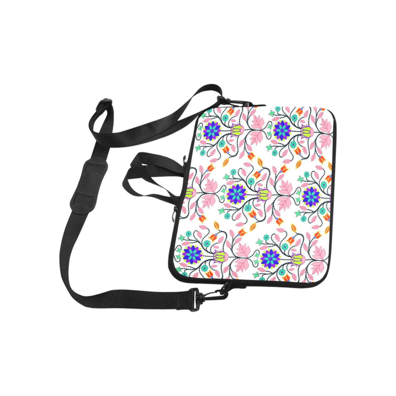 Floral Beadwork Four Clans White Laptop Handbags 10" bag e-joyer 