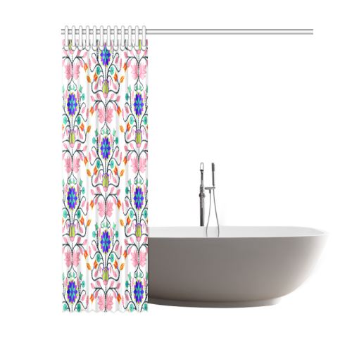 Floral Beadwork Four Clans White Shower Curtain 60"x72" Shower Curtain 60"x72" e-joyer 