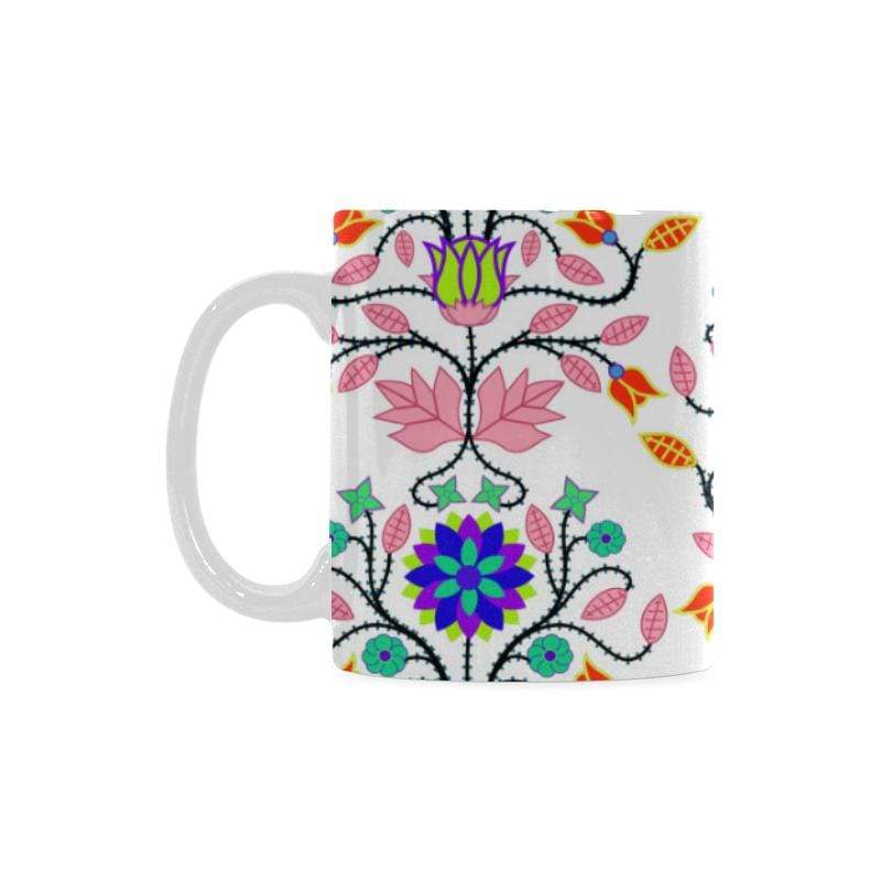 Floral Beadwork Four Clans White White Mug(11OZ) White Mug e-joyer 