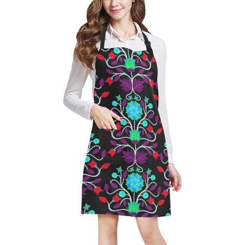 Floral Beadwork Four Clans Winter All Over Print Apron All Over Print Apron e-joyer 
