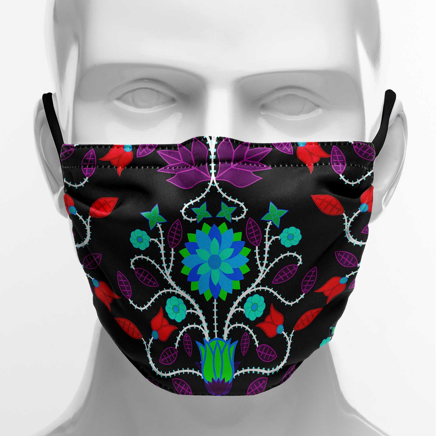 Floral Beadwork Four Clans Winter Face Cover Herman 
