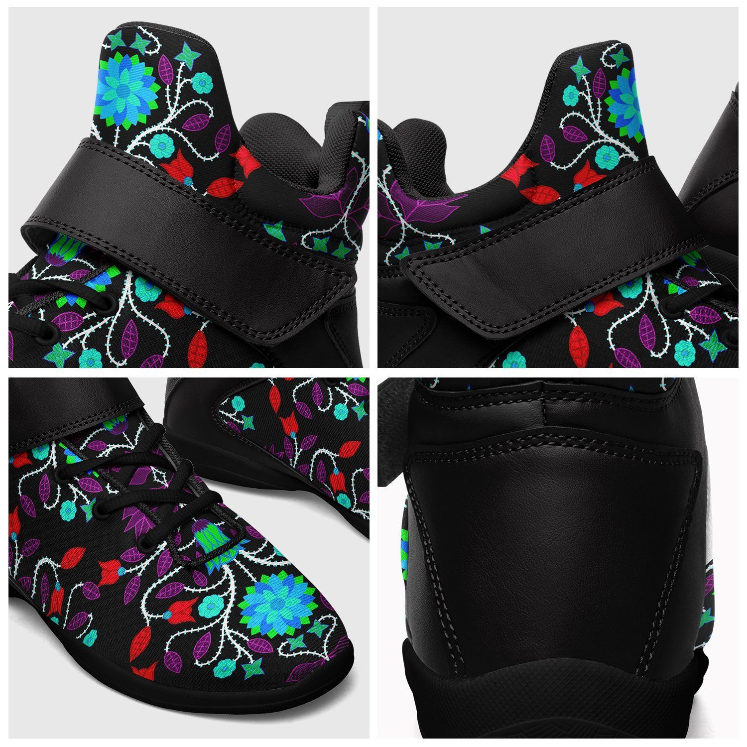 Floral Beadwork Four Clans Winter Ipottaa Basketball / Sport High Top Shoes - Black Sole 49 Dzine 