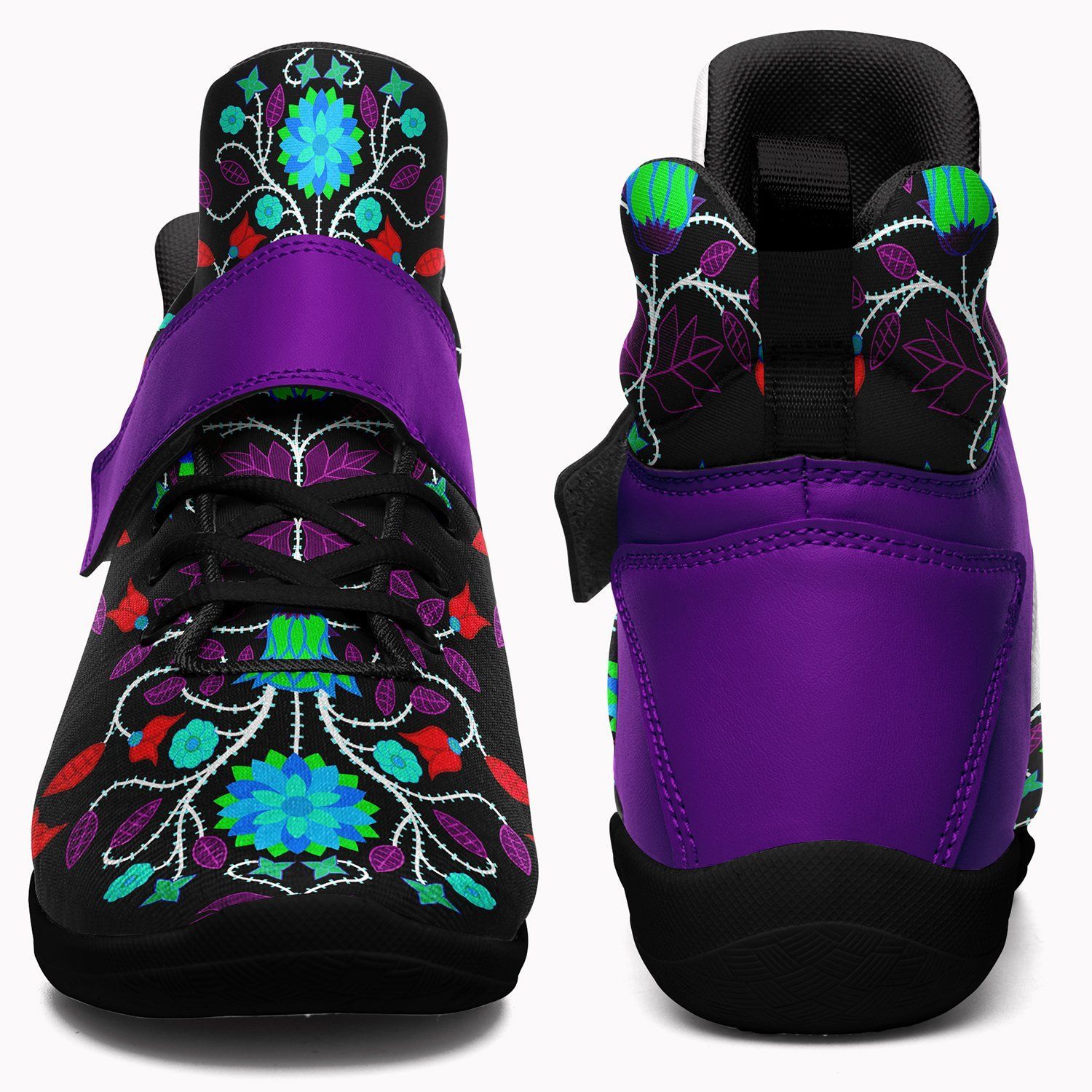 Floral Beadwork Four Clans Winter Ipottaa Basketball / Sport High Top Shoes - Black Sole 49 Dzine 