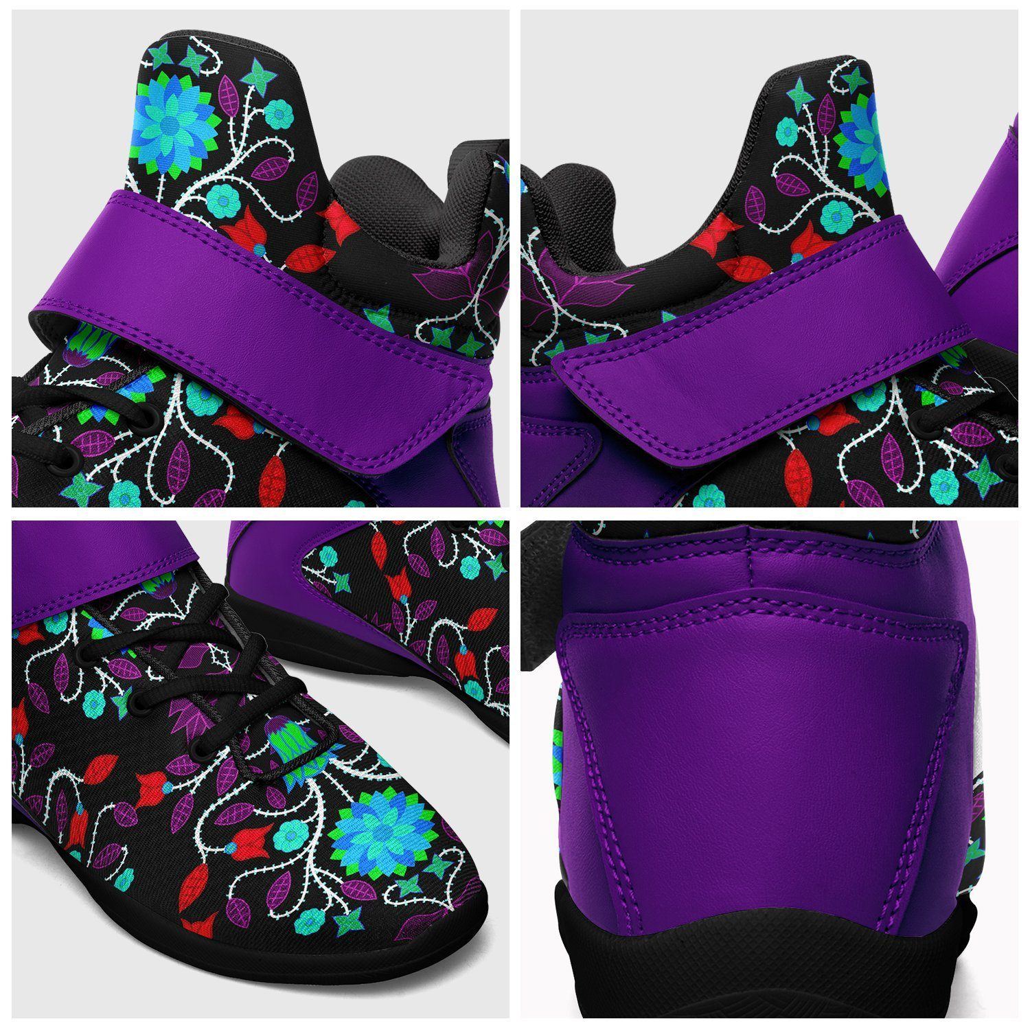 Floral Beadwork Four Clans Winter Ipottaa Basketball / Sport High Top Shoes - Black Sole 49 Dzine 