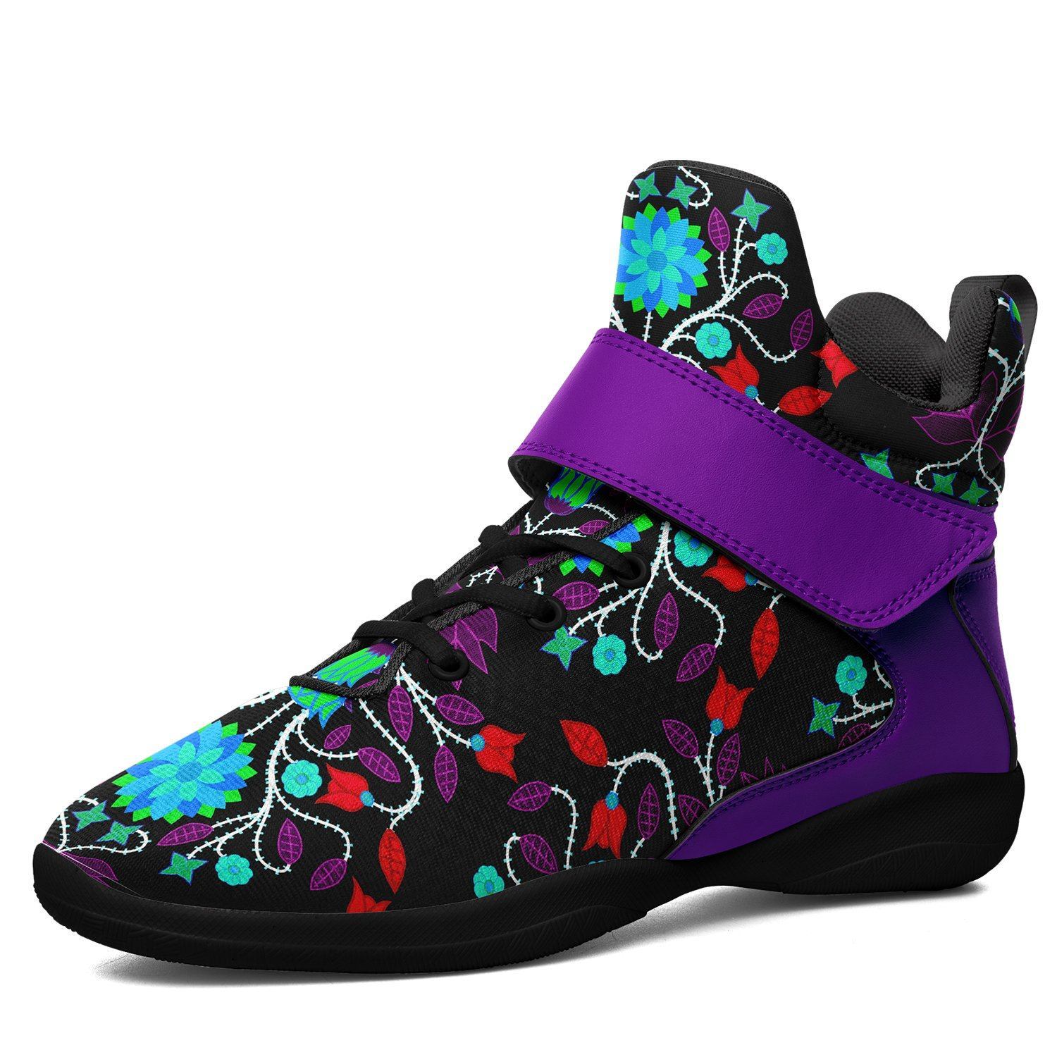 Floral Beadwork Four Clans Winter Ipottaa Basketball / Sport High Top Shoes - Black Sole 49 Dzine US Men 7 / EUR 40 Black Sole with Indigo Strap 