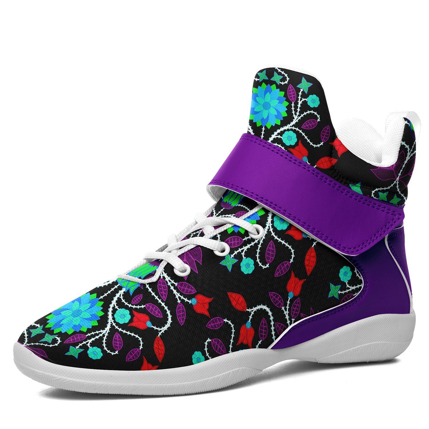 Floral Beadwork Four Clans Winter Ipottaa Basketball / Sport High Top Shoes - White Sole 49 Dzine US Men 7 / EUR 40 White Sole with Indigo Strap 