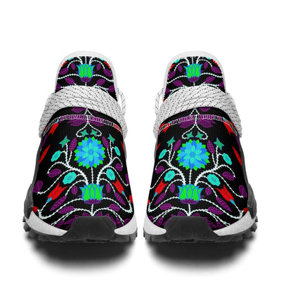 Floral Beadwork Four Clans Winter Aapisi Low Top Canvas Shoes White Sole