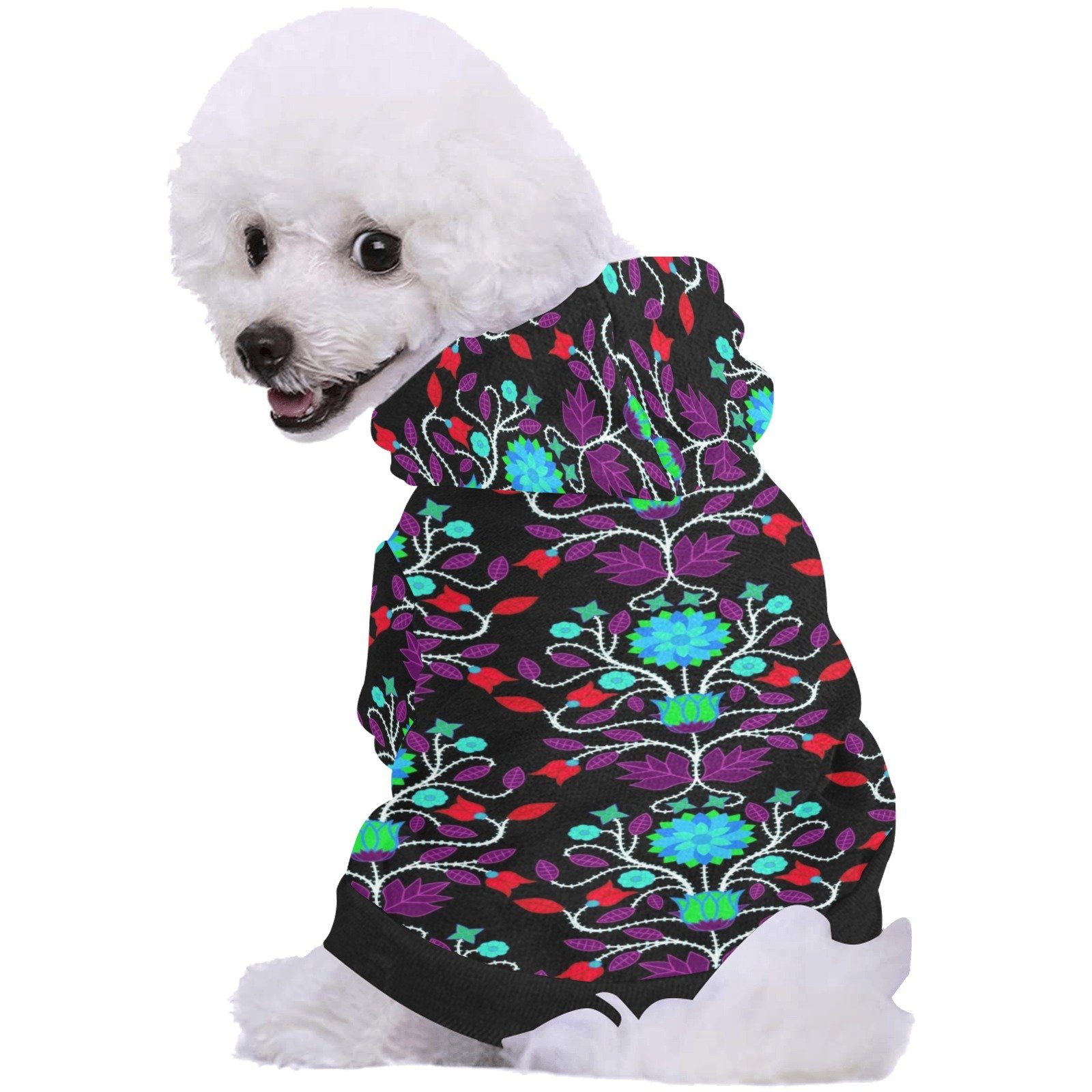 Floral Beadwork Four Clans Winter Pet Dog Hoodie Pet Dog Hoodie e-joyer 