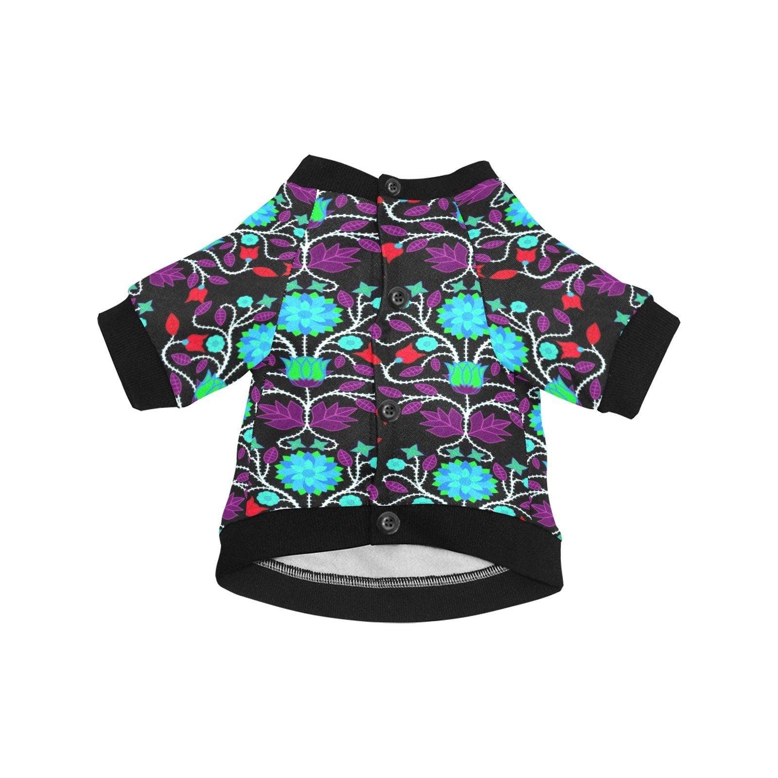 Floral Beadwork Four Clans Winter Pet Dog Round Neck Shirt Pet Dog Round Neck Shirt e-joyer 