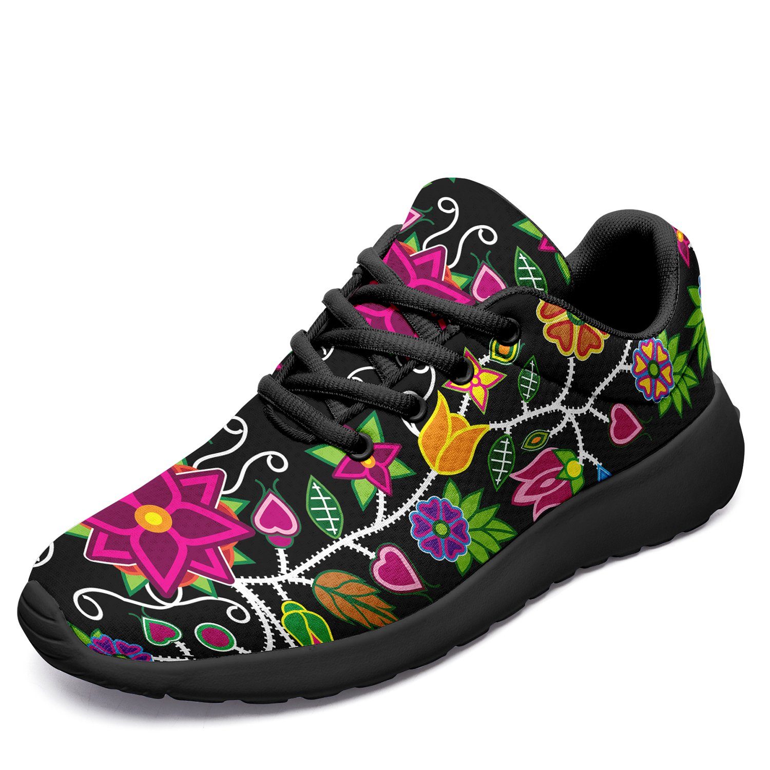 Floral Beadwork Ikkaayi Sport Sneakers 49 Dzine US Women 4.5 / US Youth 3.5 / EUR 35 Black Sole 