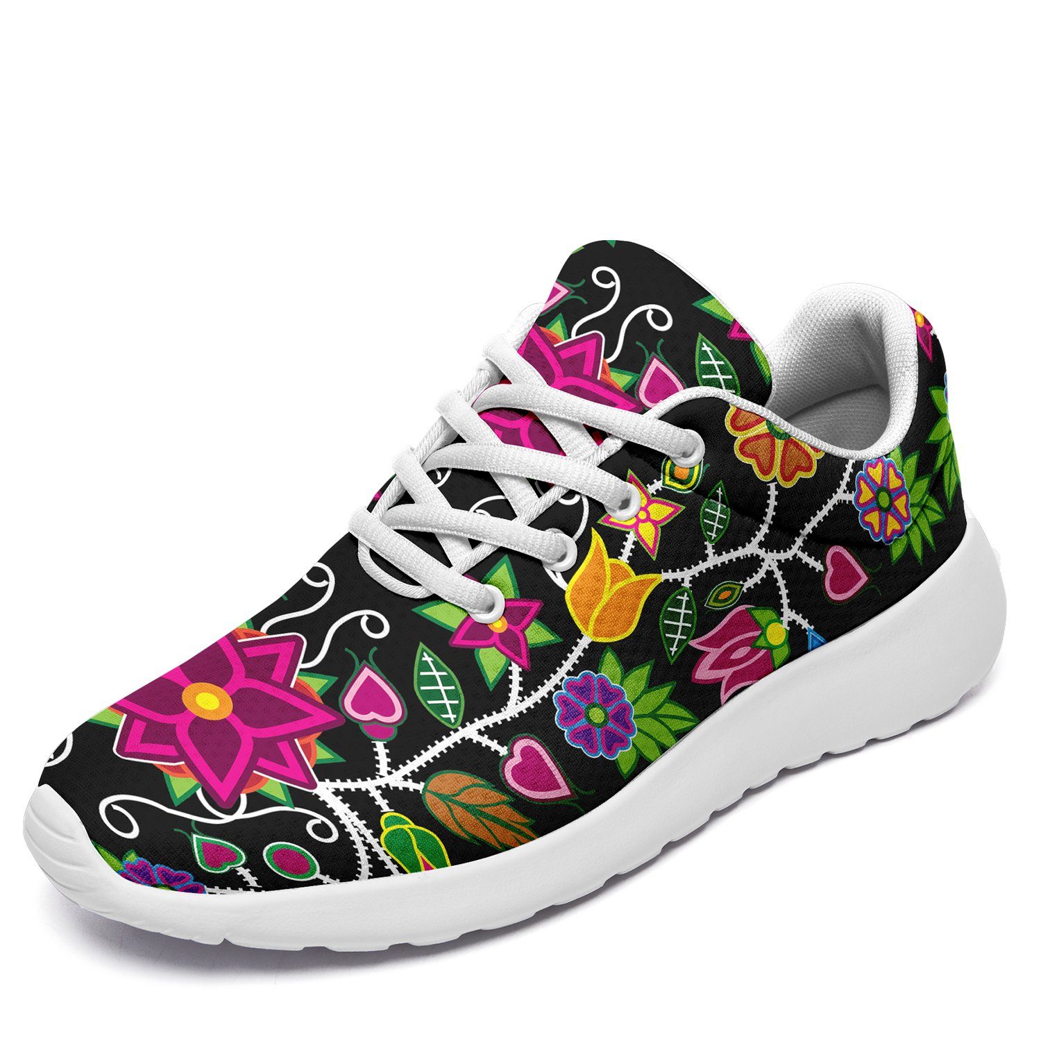 Floral Beadwork Ikkaayi Sport Sneakers 49 Dzine US Women 4.5 / US Youth 3.5 / EUR 35 White Sole 