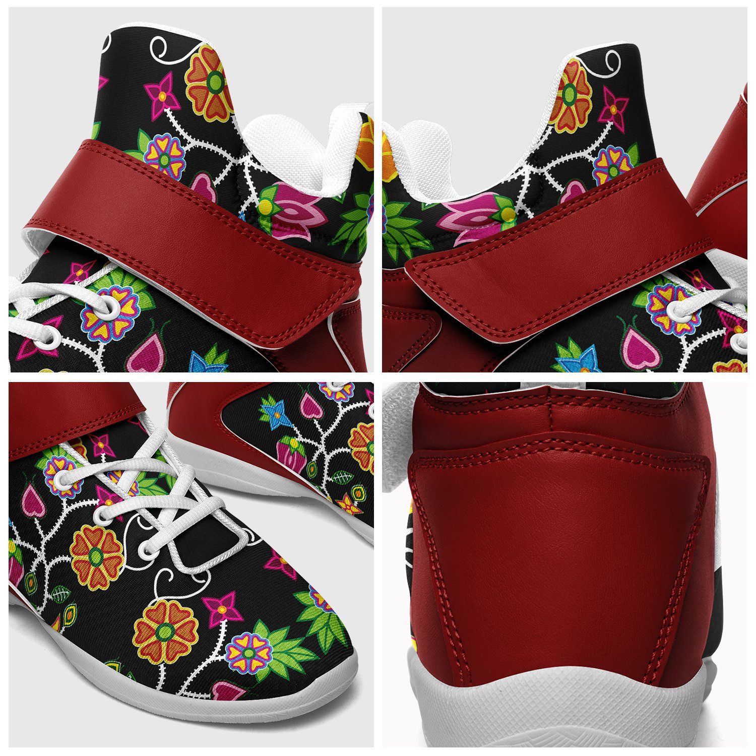 Floral Beadwork Ipottaa Basketball / Sport High Top Shoes 49 Dzine 