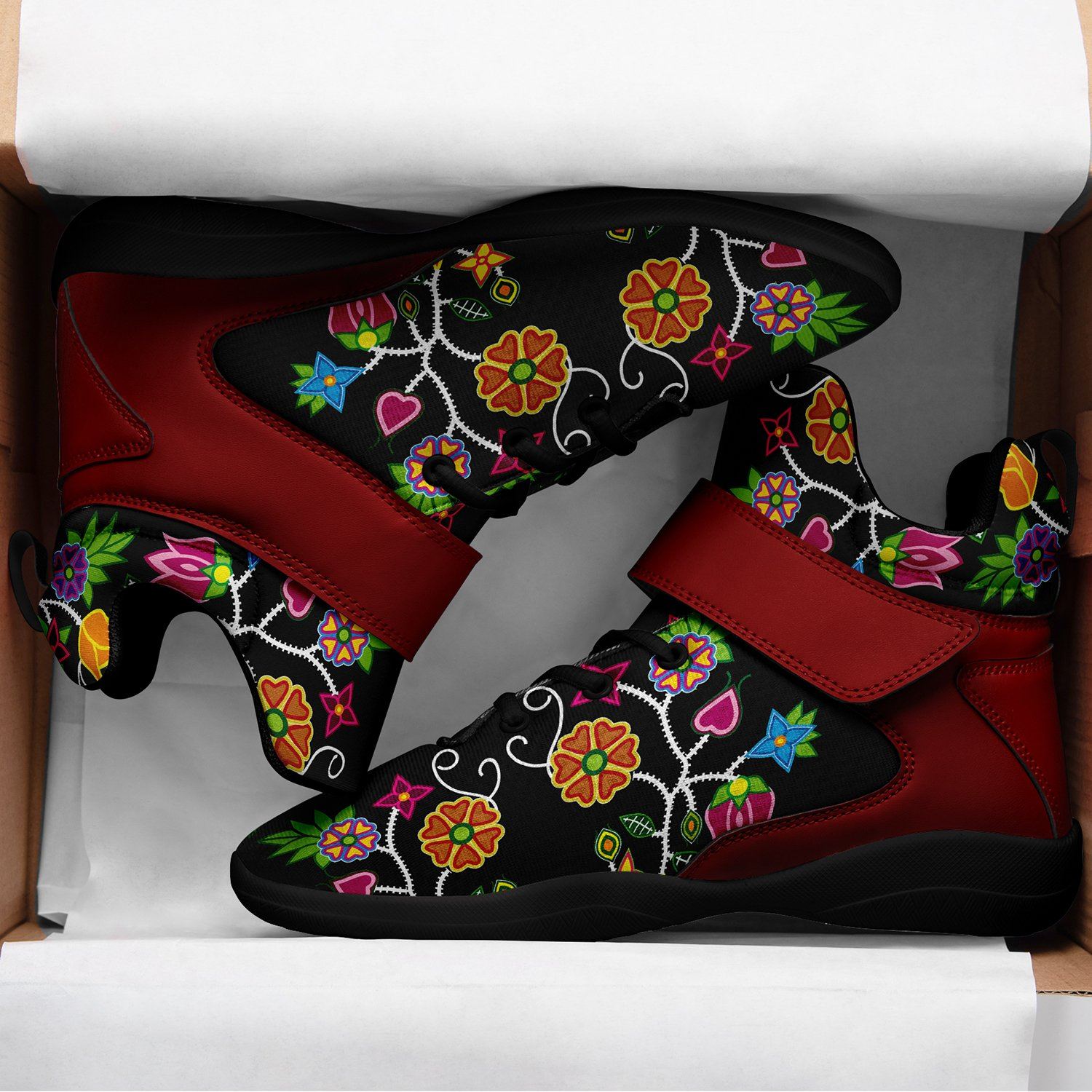 Floral Beadwork Ipottaa Basketball / Sport High Top Shoes 49 Dzine 