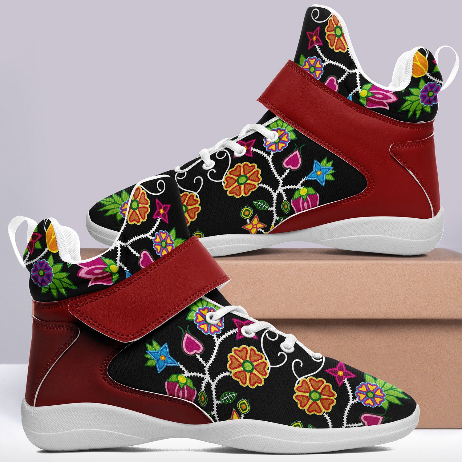 Floral Beadwork Ipottaa Basketball / Sport High Top Shoes 49 Dzine 