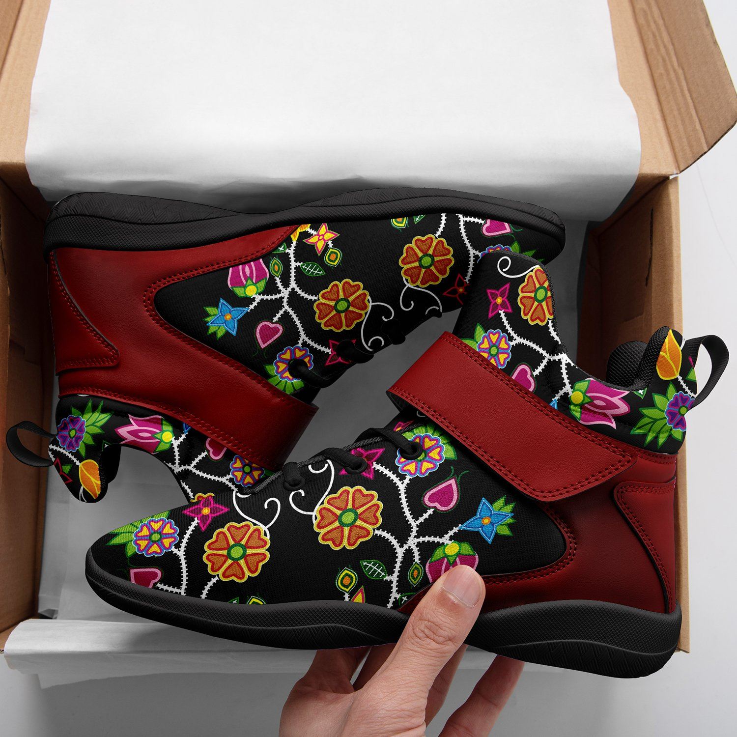 Floral Beadwork Ipottaa Basketball / Sport High Top Shoes 49 Dzine 