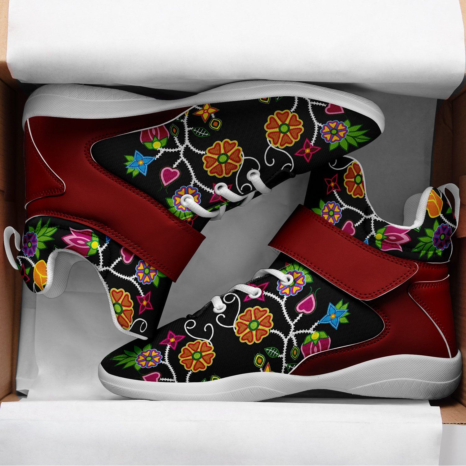 Floral Beadwork Ipottaa Basketball / Sport High Top Shoes 49 Dzine 