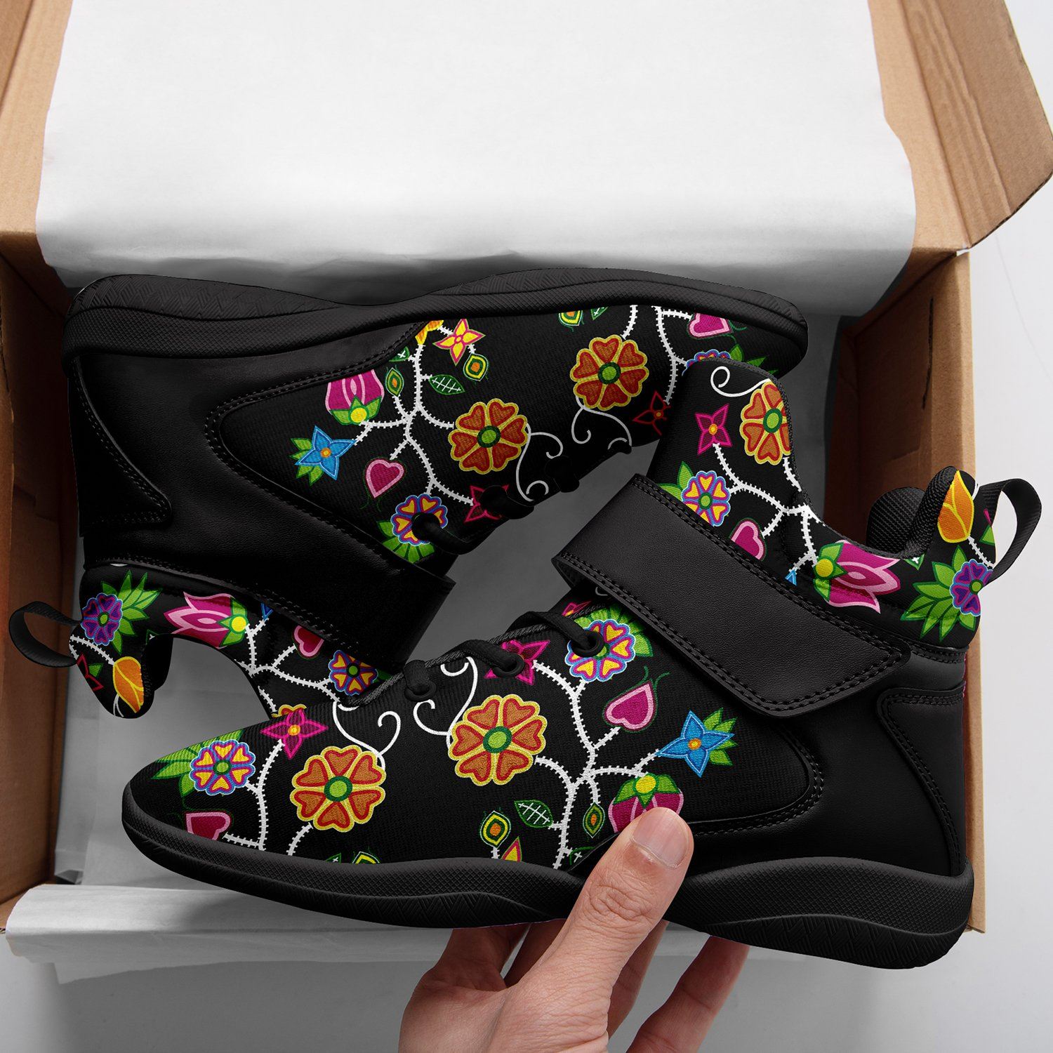 Floral Beadwork Ipottaa Basketball / Sport High Top Shoes 49 Dzine 