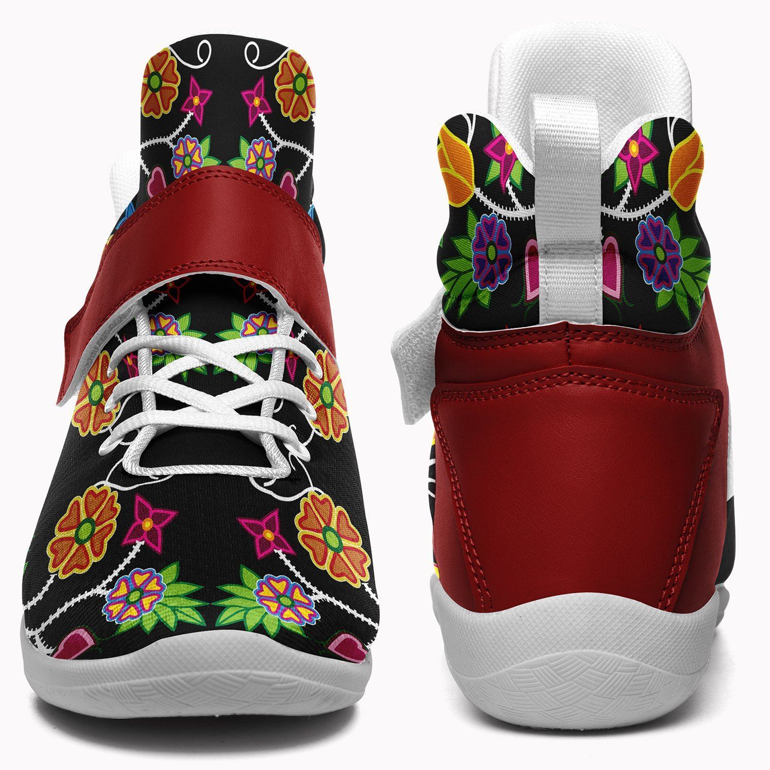 Floral Beadwork Ipottaa Basketball / Sport High Top Shoes - White Sole 49 Dzine 
