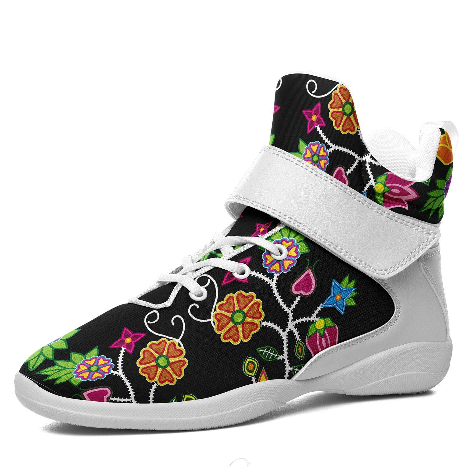 Floral Beadwork Ipottaa Basketball / Sport High Top Shoes - White Sole 49 Dzine US Men 7 / EUR 40 White Sole with White Strap 
