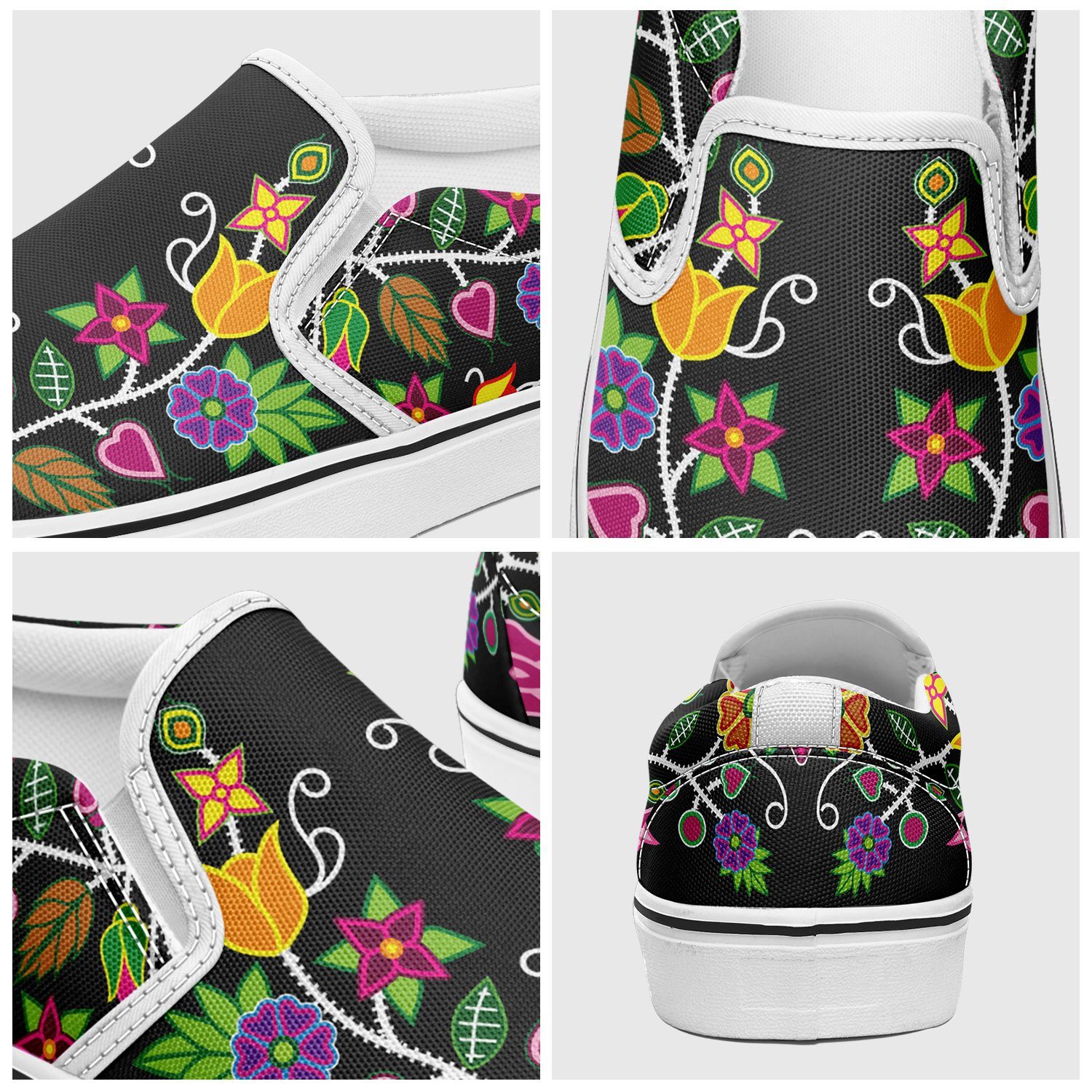 Floral Beadwork Otoyimm Canvas Slip On Shoes 49 Dzine 