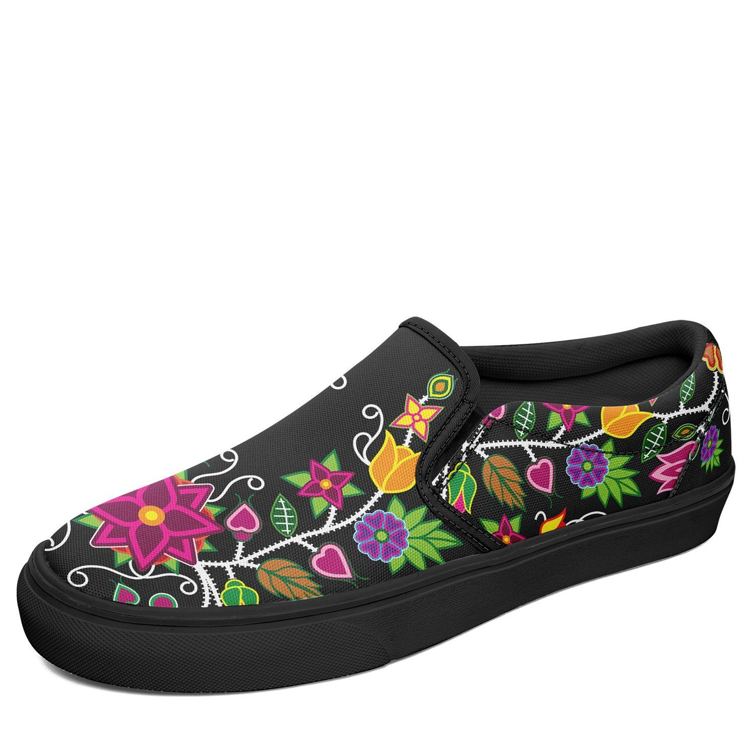 Floral Beadwork Otoyimm Kid's Canvas Slip On Shoes 49 Dzine US Youth 1 / EUR 32 Black Sole 