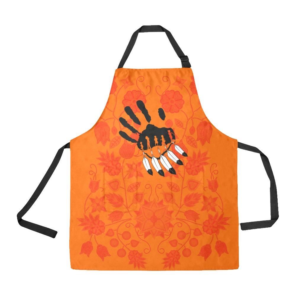 Floral Beadwork Real Orange A feather for each All Over Print Apron All Over Print Apron e-joyer 