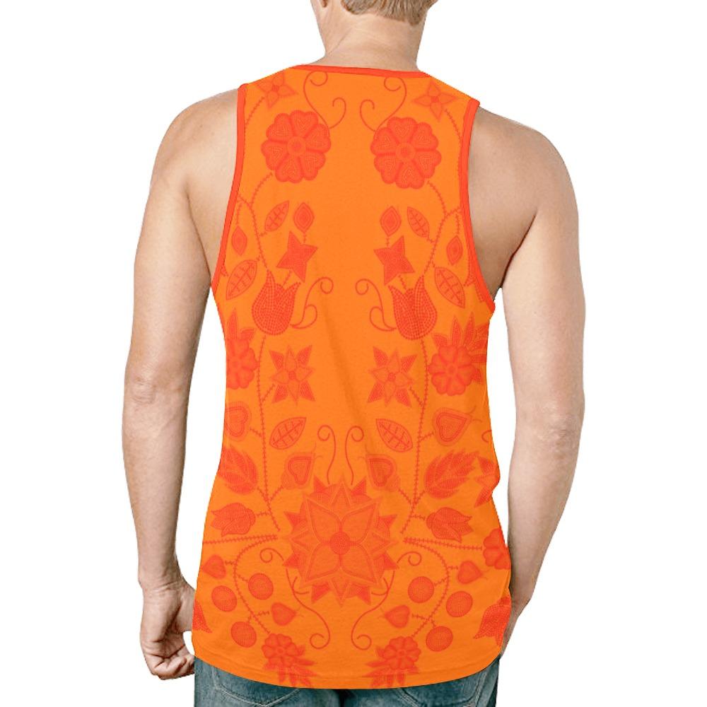 Floral Beadwork Real Orange A feather for each New All Over Print Tank Top for Men (Model T46) New All Over Print Tank Top for Men (T46) e-joyer 