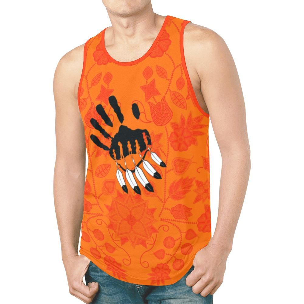Floral Beadwork Real Orange A feather for each New All Over Print Tank Top for Men (Model T46) New All Over Print Tank Top for Men (T46) e-joyer 